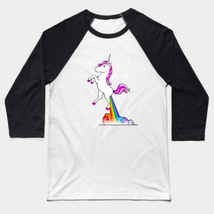 Unicorn Farting Rainbow Baseball T-Shirt